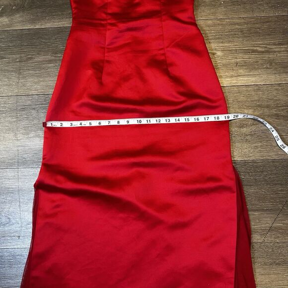 Vintage 90s Y2K Zum Zum Niki Livas Prom Gown Red Dress Rhinestone Fairy Corset 5 - Picture 7 of 11